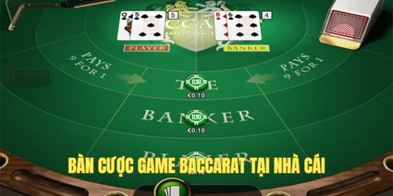 Bàn cược game Baccarat hiển thị thông tin trò chơi